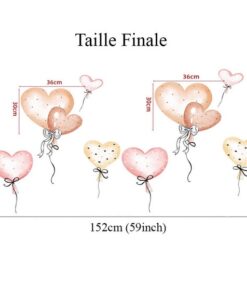 Stickers Chambre Fille - Ballons Coeurs Stickers Chambre Fille - Ballons Coeurs