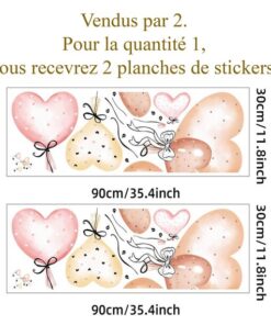 Stickers Chambre Fille - Ballons Coeurs Stickers Chambre Fille - Ballons Coeurs