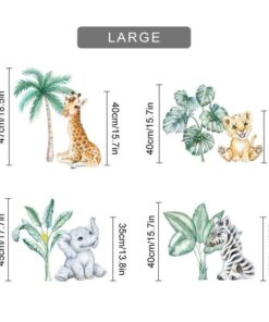 Stickers Chambre Bébé - Animaux de la Savane et Montgolfières Stickers Chambre Bébé - Animaux de la Savane et Montgolfières