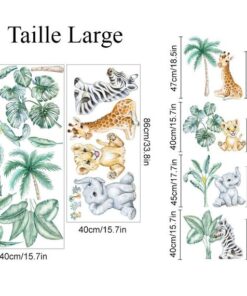 Stickers Chambre Bébé - Animaux de la Savane et Montgolfières Stickers Chambre Bébé - Animaux de la Savane et Montgolfières