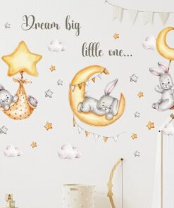 Alternative view of Stickers Chambre Bébé - Trio Animaux Lapins