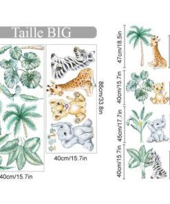 Stickers Chambre Bébé - Animaux de la Savane Arbres