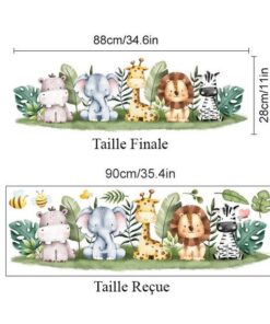 Alternative view of Stickers Chambre Bébé - Animaux de la Jungle Savane