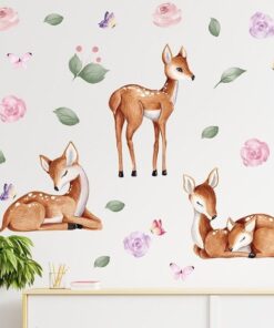 Alternative view of Stickers Chambre Fille - Biches en Forêt