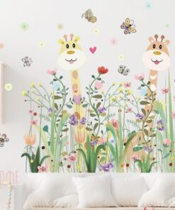 Stickers Chambre Bébé - Girafes Savane Papillons Stickers Chambre Bébé - Girafes Savane Papillons