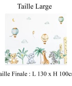 Stickers Chambre Bébé - Animaux de la Savane et Montgolfières Stickers Chambre Bébé - Animaux de la Savane et Montgolfières