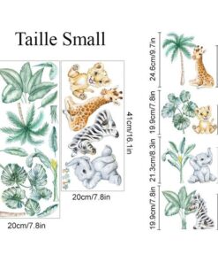 Stickers Chambre Bébé - Animaux de la Savane et Montgolfières Stickers Chambre Bébé - Animaux de la Savane et Montgolfières