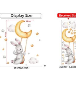 Alternative view of Stickers Gris Lapin Lune