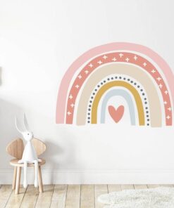 Alternative view of Stickers Chambre Fille - Arc en ciel Rose Coeur