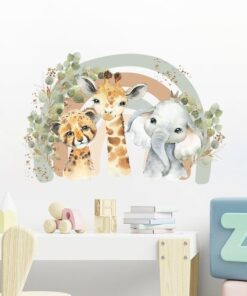 Alternative view of Stickers Chambre Bébé - Animaux Savane Arc en Ciel