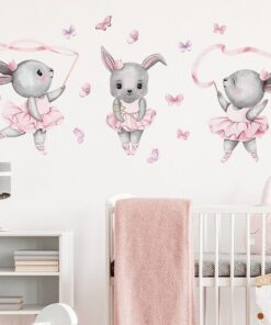 Stickers Chambre Bébé - Animaux Lapins Fille Stickers Chambre Bébé - Animaux Lapins Fille