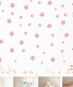 Alternative view of Stickers Chambre Bébé - Etoiles Fille Roses