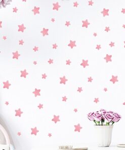 Stickers Chambre Bébé - Etoiles Fille Roses Stickers Chambre Bébé - Etoiles Fille Roses