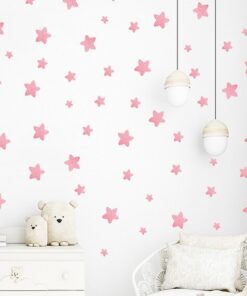 Stickers Chambre Bébé - Etoiles Fille Roses Stickers Chambre Bébé - Etoiles Fille Roses