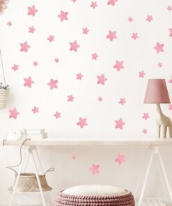 Stickers Chambre Bébé - Etoiles Fille Roses Stickers Chambre Bébé - Etoiles Fille Roses