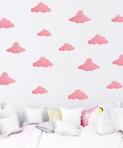 Stickers Chambre Bébé - Nuages Roses Fille