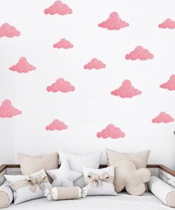 Stickers Chambre Bébé - Nuages Roses Fille