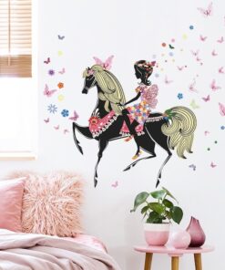 Alternative view of Stickers Chambre Fille - Cheval Princesse Papillons