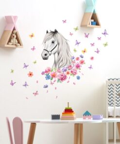 Alternative view of Stickers Chambre Fille - Cheval Papillons