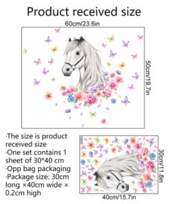 Stickers Chambre Fille - Cheval Papillons Stickers Chambre Fille - Cheval Papillons